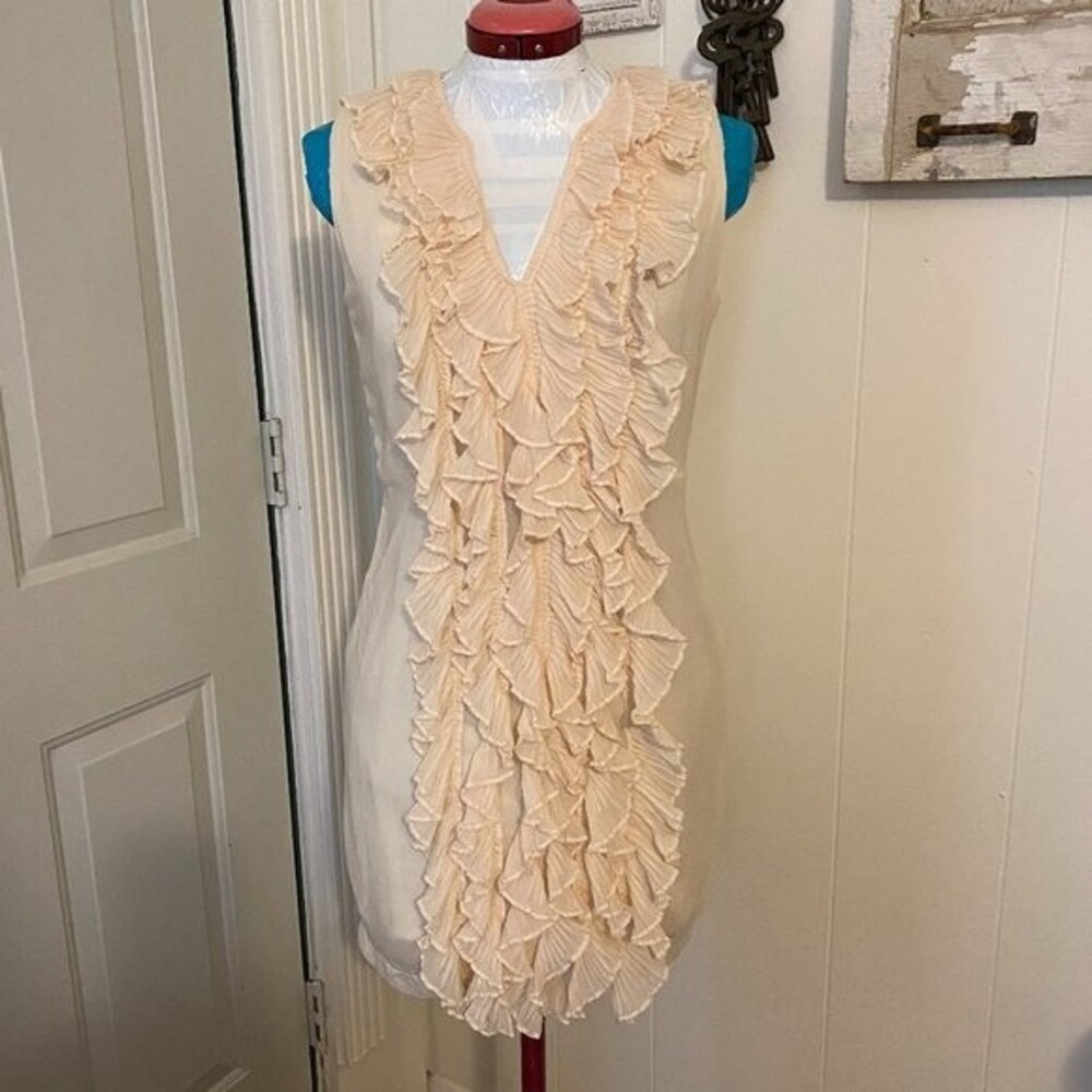 Ya Los Angeles Boho Ruffled V-neck Sleeveless LinedTop/Dress Womens Dress Size L